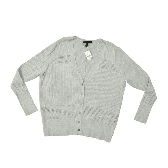 Lane Bryant Plus Size 18/20 Gray Ribbed Button Cardigan Sweater Rayon NWT - Picture 1 of 8